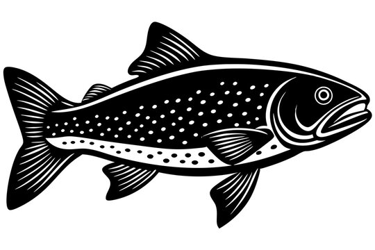 recommend clip art: trout fish silhouette vector illustration
