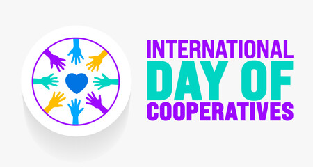 International Day of Cooperatives background template. Holiday concept. Use a background, banner, placard, card, and poster design template with text inscription and standard color. vector