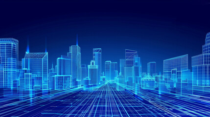 Line and Architecture Future Urban Internet Technology Background