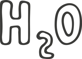 Hand drawn h2o icon. Vector illustration, doodle style.
