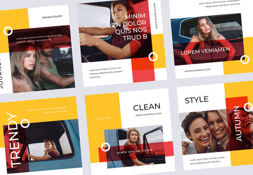 Bright and Bold Mobile Layouts For Social Media Online Advertisement