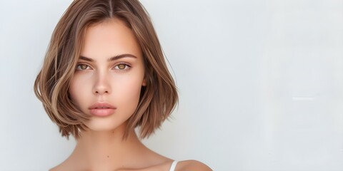 Chic Lob Haircut with Tousled Waves, Subtle Highlights, and Modern Flair. Concept Hair Trends, Lob Haircut, Tousled Waves, Subtle Highlights, Modern Flair