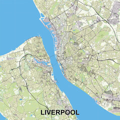 Fototapeta premium Liverpool, United Kingdom map poster art