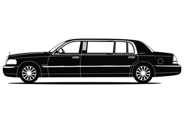 Fototapeta premium Limousine car Silhouette vector
