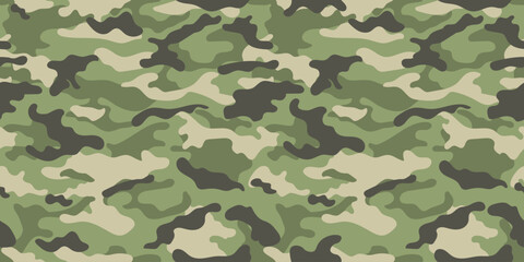 Green camouflage military pattern. Khaki camouflage pattern for clothing design. © Osipov Art