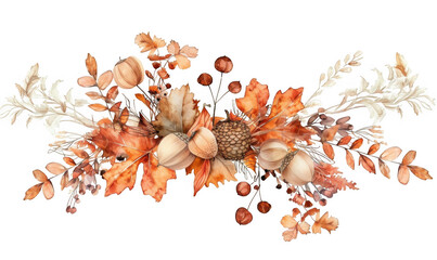 Obraz premium Autumn Botanical Watercolor