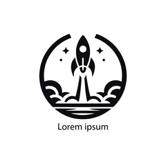 rocket logo on white background