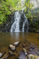 Waterfall Cascade de la Roche near Cheylade, French highlands, France