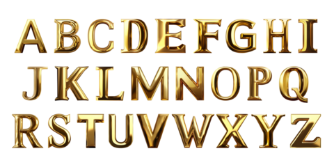 Bright Glossy Gold Alphabet