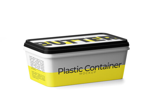Butter Plastic Container Mockup