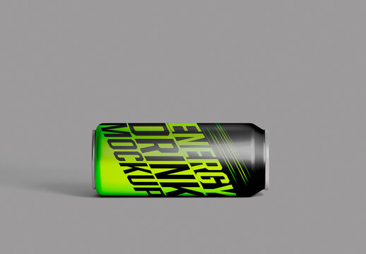 Energy Drink Lying Can Mockup