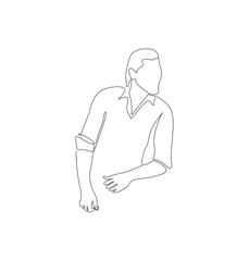 Man  modern style position line art vector