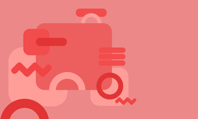 Abstract Red Geometric Shapes on Pink Background