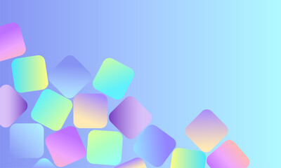 Gradient Multicolored Abstract Squares on Light Blue Background