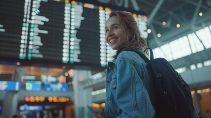 The traveler at airport terminal