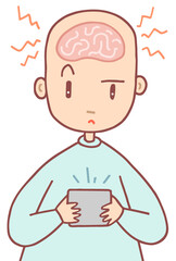 病気・疾病のイラスト - ゲーム脳・ゲーム依存・ゲーム障害