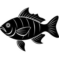 pan gash fish silhouette vector art illustration