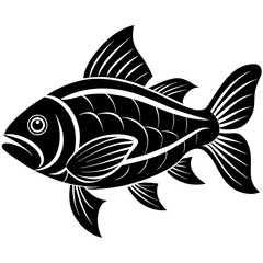 pan gash fish silhouette vector art illustration