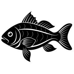 pan gash fish silhouette vector art illustration