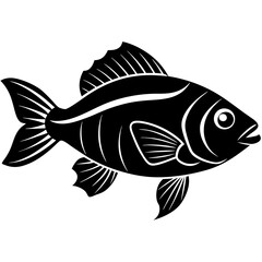 pan gash fish silhouette vector art illustration