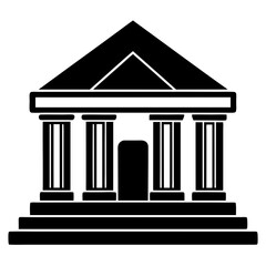 simple black vector silhouette illustration of Bank buildings
