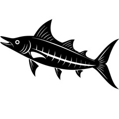 Wahoo fish silhouette vector illustration