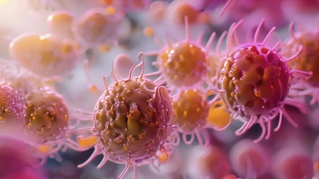 Multiple extracellular vesicles forming a signaling cascade transmitting information from one cell to another in a timely manner.
