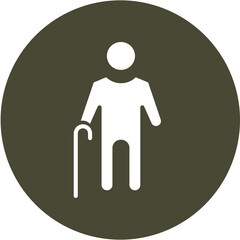 Elderly Care Glyph Circle Icon