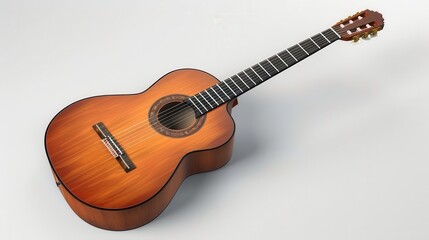 Obraz premium Melodic Harmony. Guitar playing serenades in the setting sun