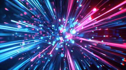Obraz premium Abstract colorful swirling galaxy of light and dark blue and red