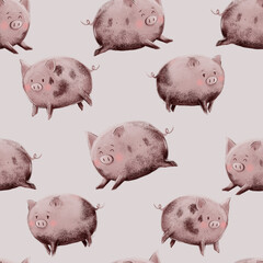seamless pattern of pig