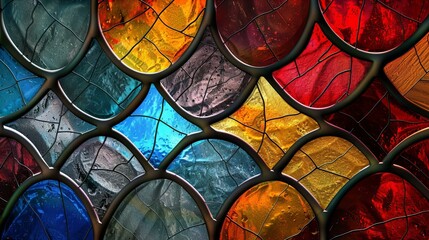 stained glass background, colorful mosaic church pattern