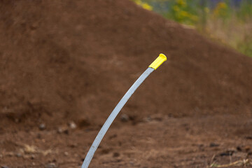 a fiber optic cable on a construction site