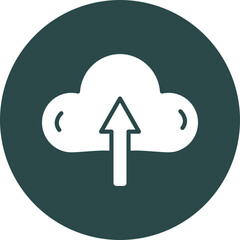 Cloud Upload Glyph Circle Icon