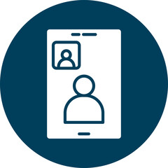 Video Conference Glyph Circle Icon
