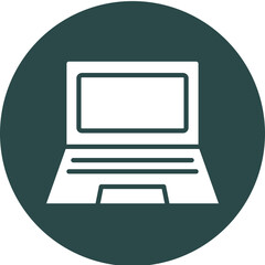 Laptop Glyph Circle Icon