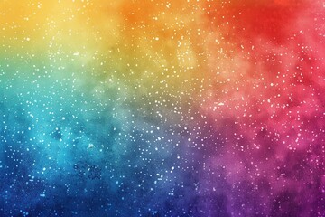 Naklejka premium A vibrant, abstract design featuring a gradient of colors with white splatter resembling stars.