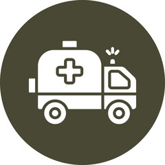 Ambulance Glyph Circle Icon