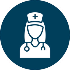 Nurse Glyph Circle Icon