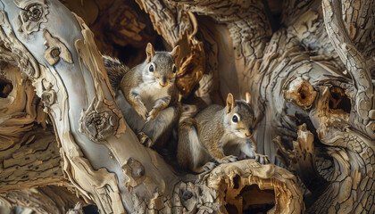 Squirrels on an argan tree