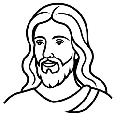Lord Jesus Christ black and white for colouring page