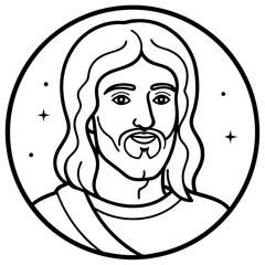 line art Jesus Christ
