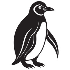 penguin silhouette isolated on white