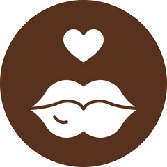 Lips Vector Glyph Circle Icon