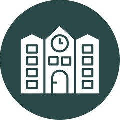 Campus Vector Glyph Circle Icon