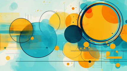 Obraz premium Dynamic Blue and Yellow Abstract Circles