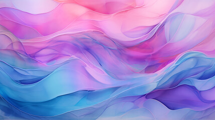 Obraz premium Dynamic Pastel Waves of Pink and Blue Abstract