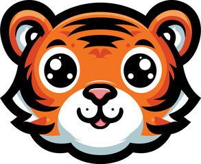tiger head logo design illustration