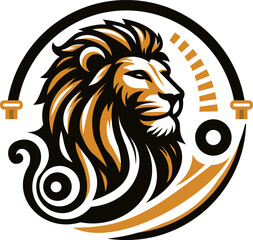 lion head logo design illustration