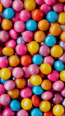 Obraz premium Group of colored delicious round candies, wallpaper for your phone screen